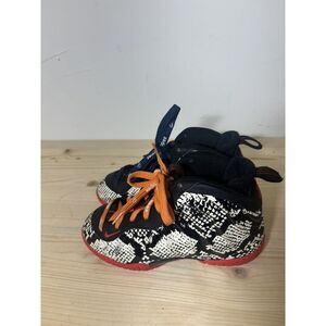 Nike Air Foamposite‎ One GS Snakeskin Black White Red Sneakers Shoe Size 12 S23
